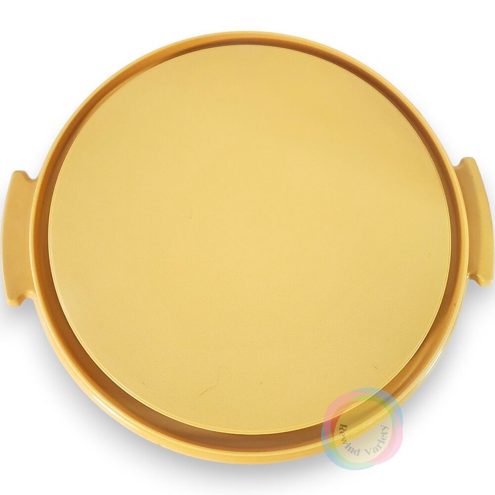 Vintage Tupperware Round Cake Carrier Harvest Yellow 12" - Picture 11 of 16